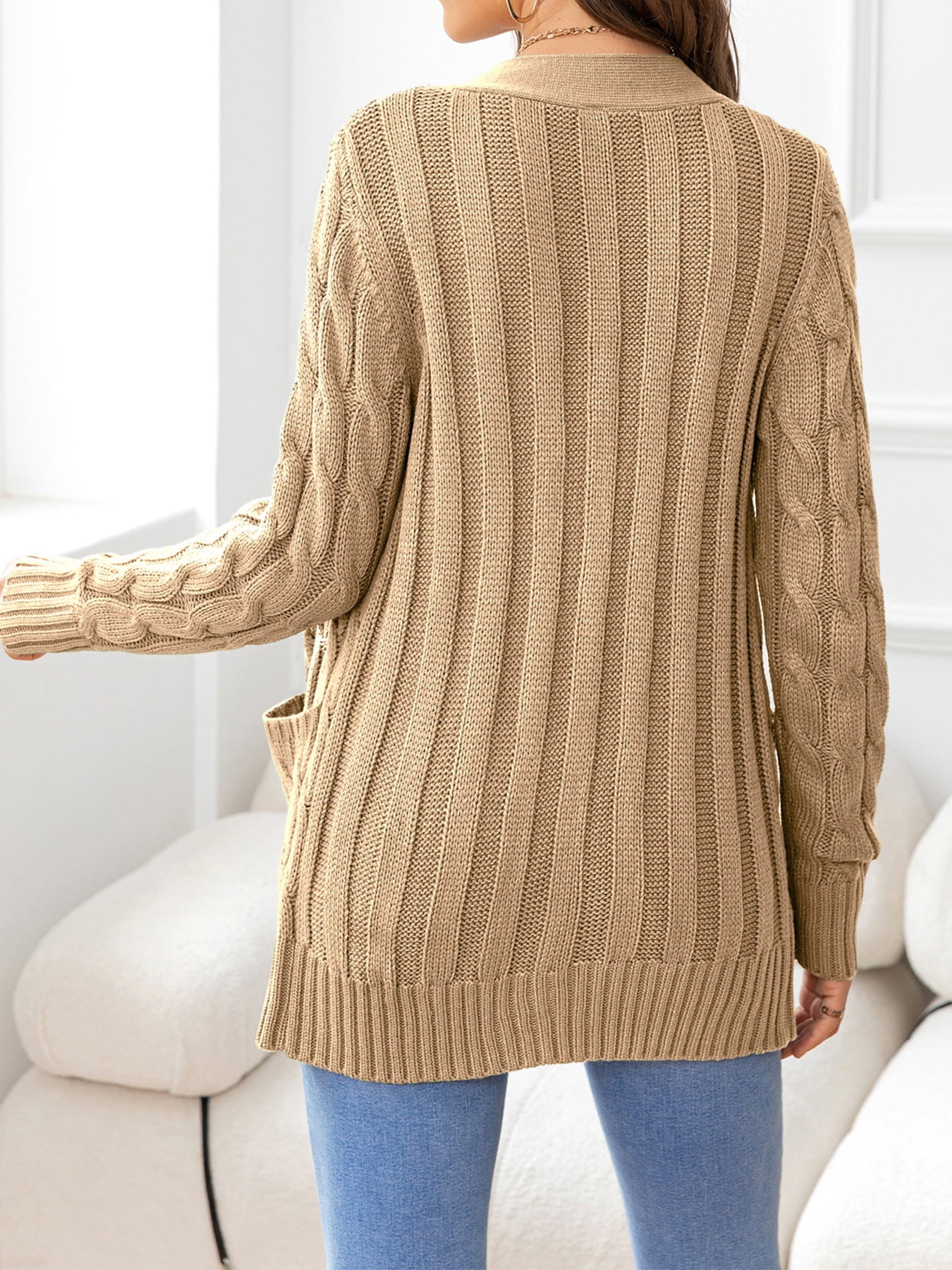Button Down Cable-Knit Cardigan - Women’s Clothing & Accessories - Shirts & Tops - 27 - 2024