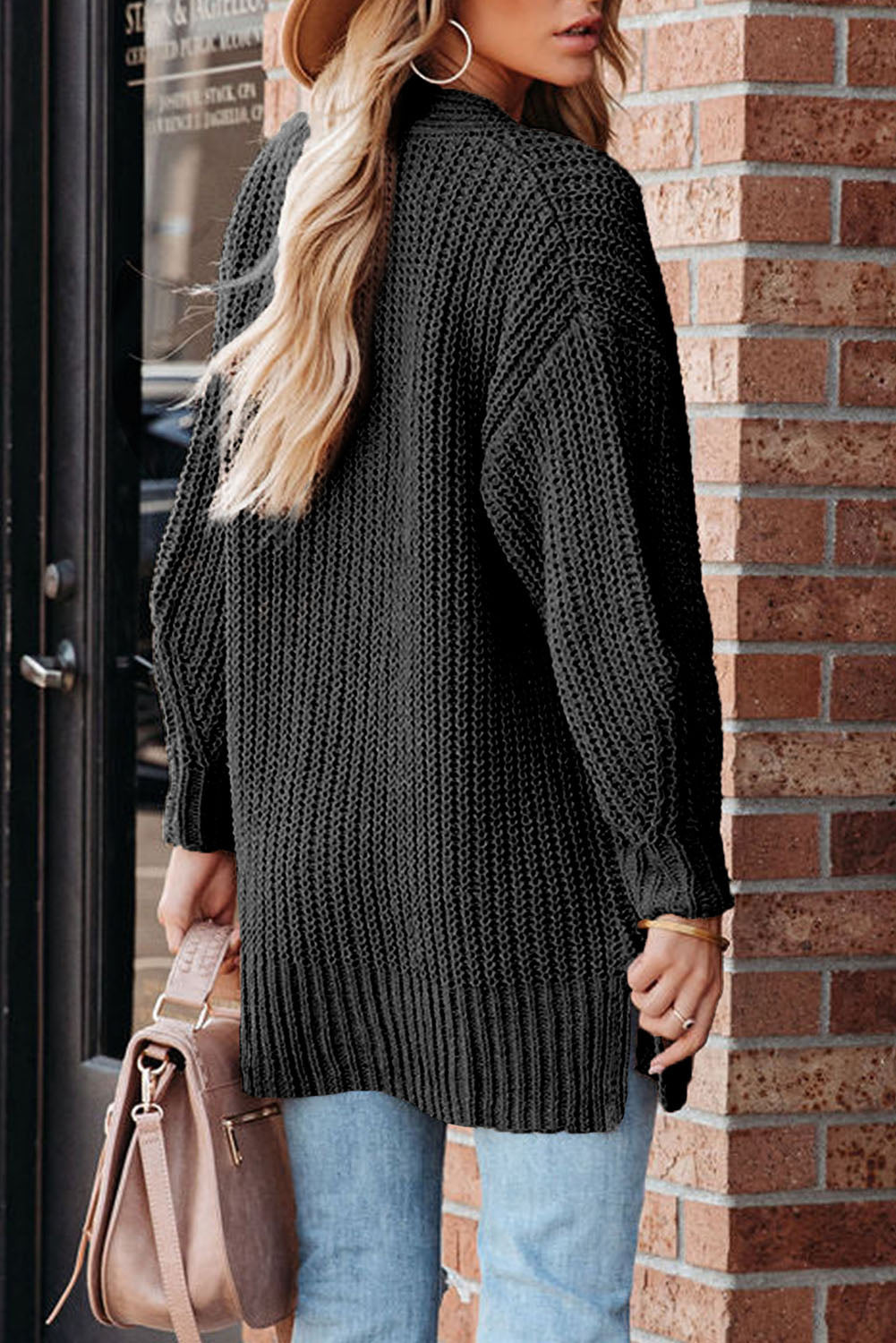 Button-Up V-Neck Long Sleeve Cardigan - Women’s Clothing & Accessories - Shirts & Tops - 2 - 2024