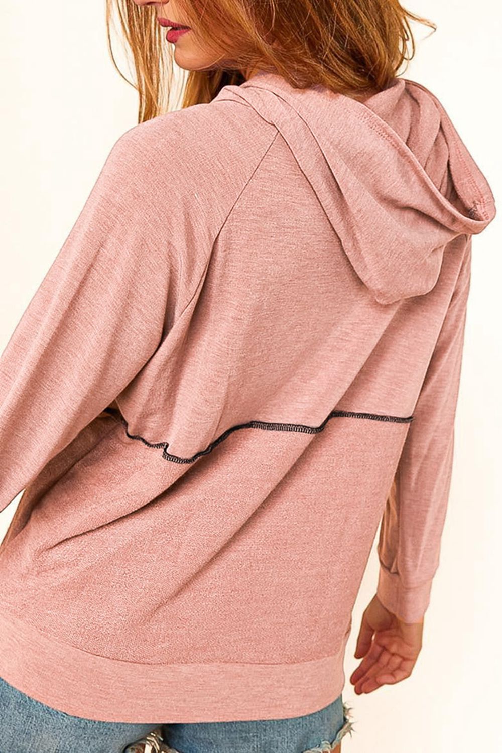Buttoned Long Sleeve Hoodie - Women’s Clothing & Accessories - Shirts & Tops - 2 - 2024