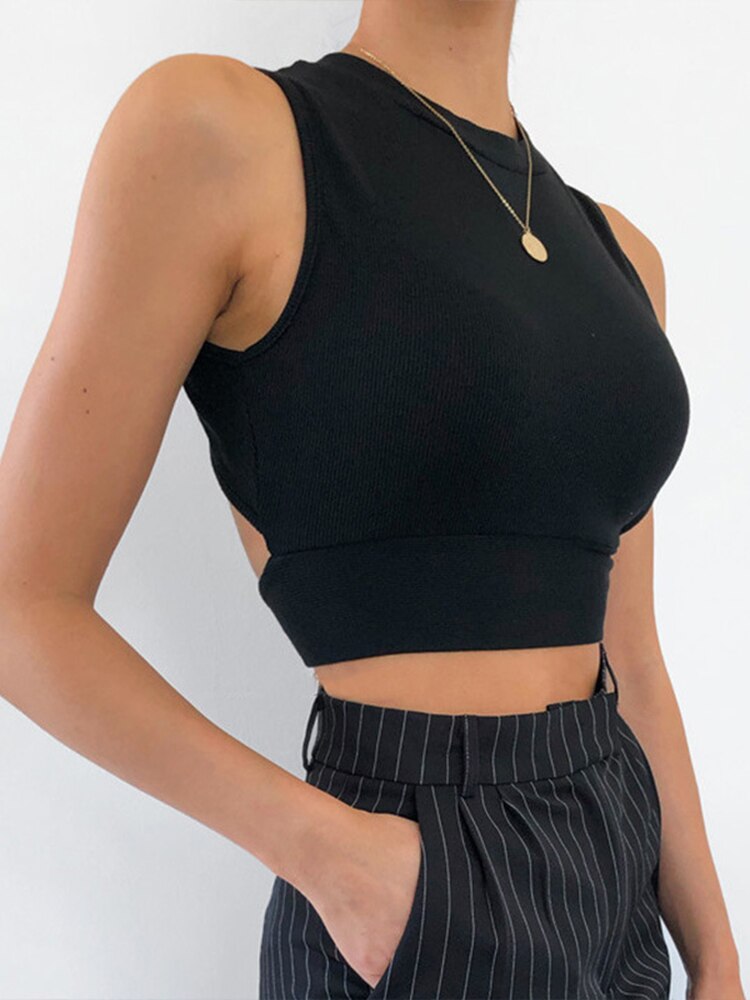 Casual Backless Streetwear Tops - Black / S - Women’s Clothing & Accessories - Shirts & Tops - 13 - 2024