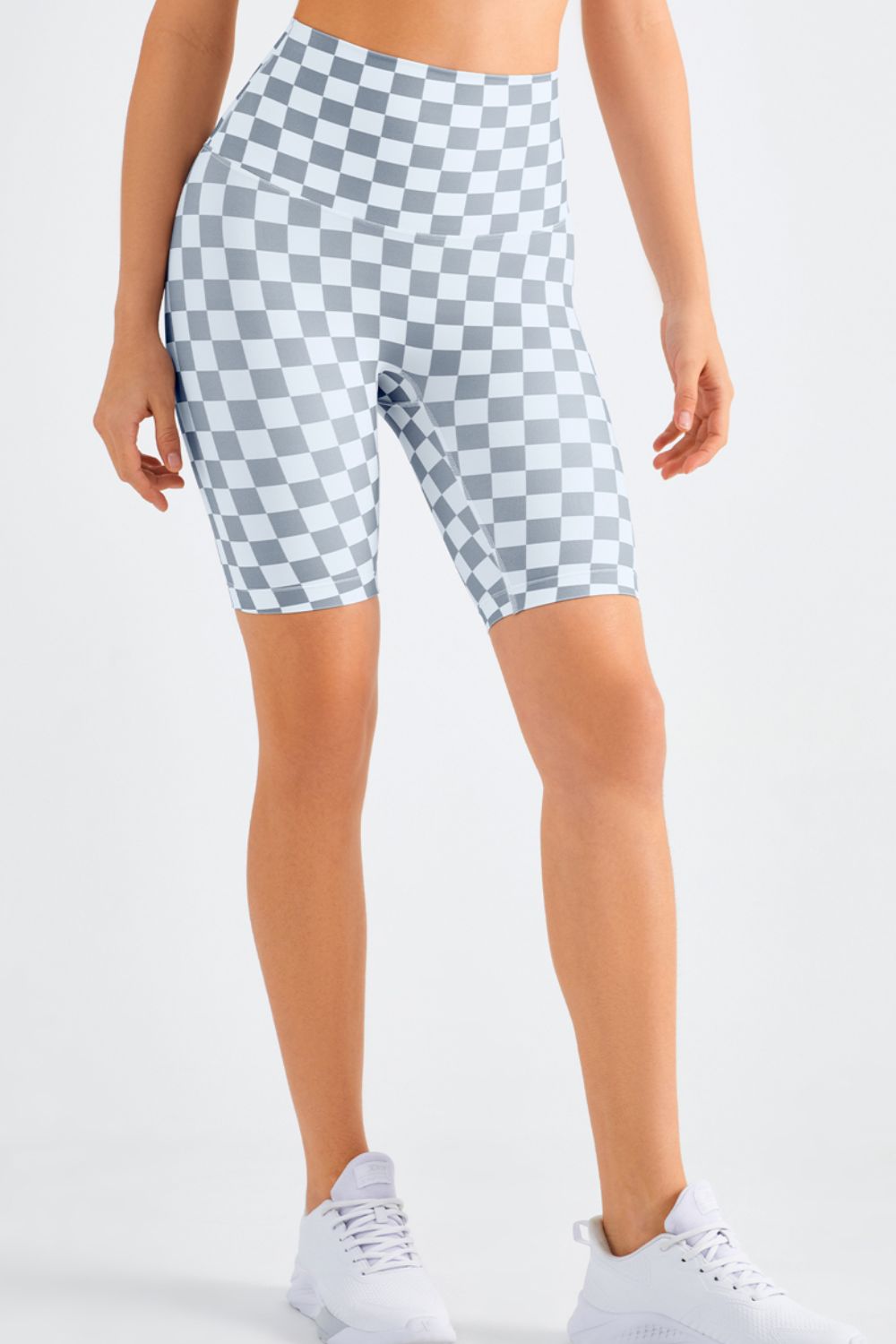 Checkered Wide Waistband Biker Shorts - Women’s Clothing & Accessories - Shorts - 5 - 2024