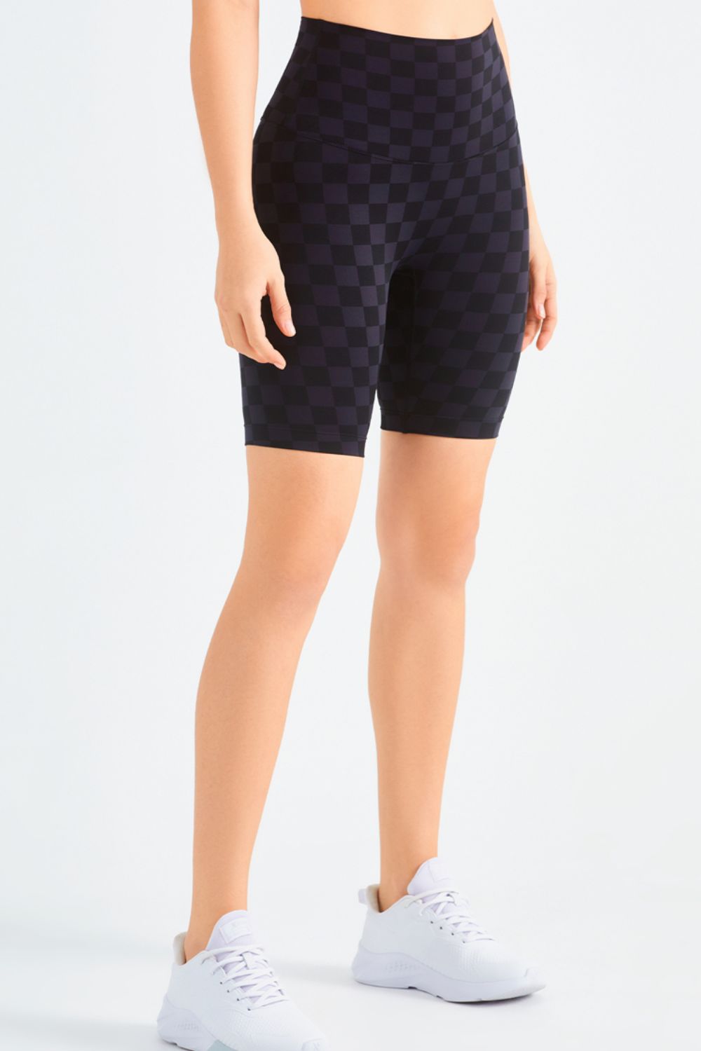 Checkered Wide Waistband Biker Shorts - Women’s Clothing & Accessories - Shorts - 8 - 2024
