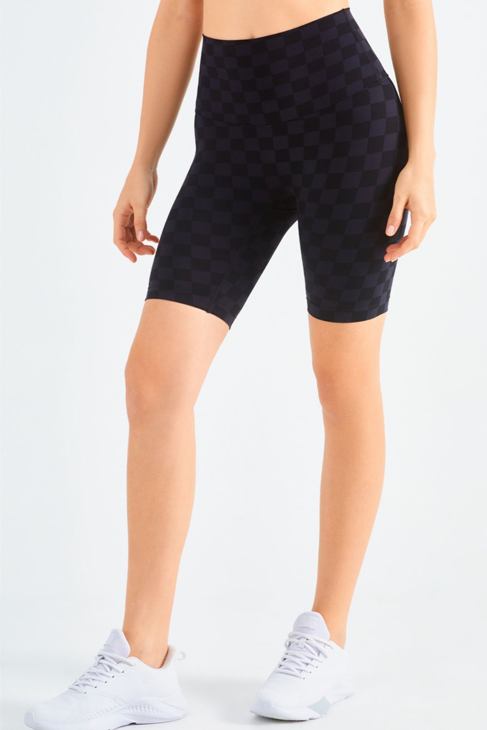 Checkered Wide Waistband Biker Shorts - Black / 4 - Women’s Clothing & Accessories - Shorts - 7 - 2024