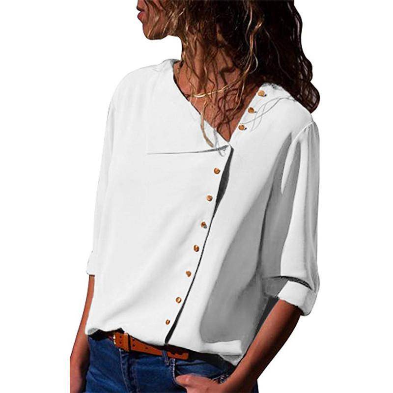 Chiffon Blouse With Buttons - White / M - Women’s Clothing & Accessories - Shirts & Tops - 41 - 2024