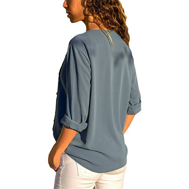Chiffon Blouse With Buttons - Women’s Clothing & Accessories - Shirts & Tops - 34 - 2024
