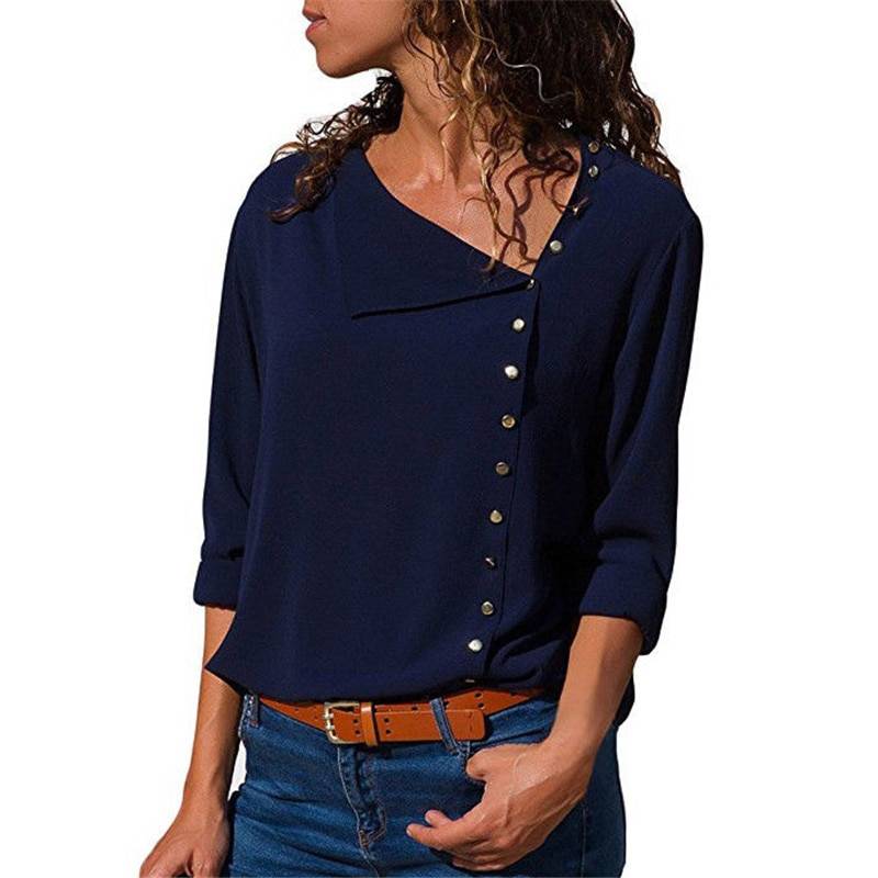 Chiffon Blouse With Buttons - Women’s Clothing & Accessories - Shirts & Tops - 12 - 2024