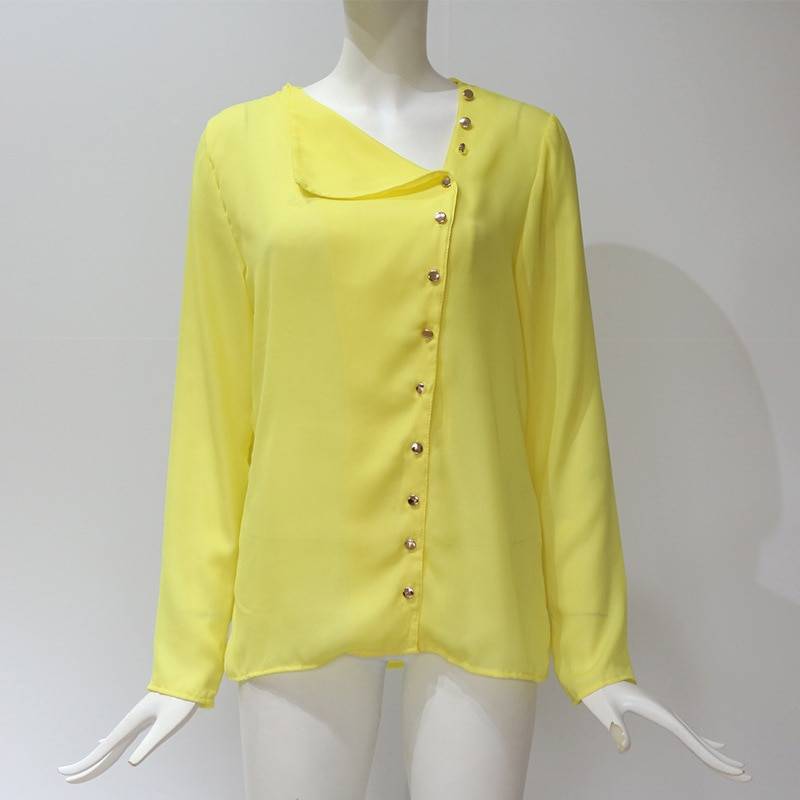 Chiffon Blouse With Buttons - Women’s Clothing & Accessories - Shirts & Tops - 17 - 2024