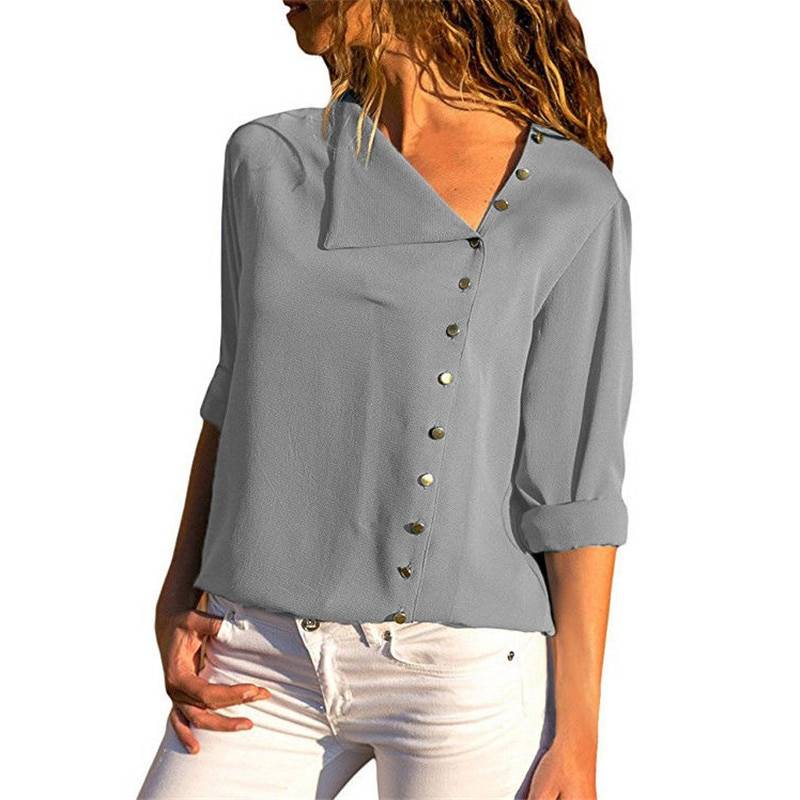 Chiffon Blouse With Buttons - Women’s Clothing & Accessories - Shirts & Tops - 21 - 2024