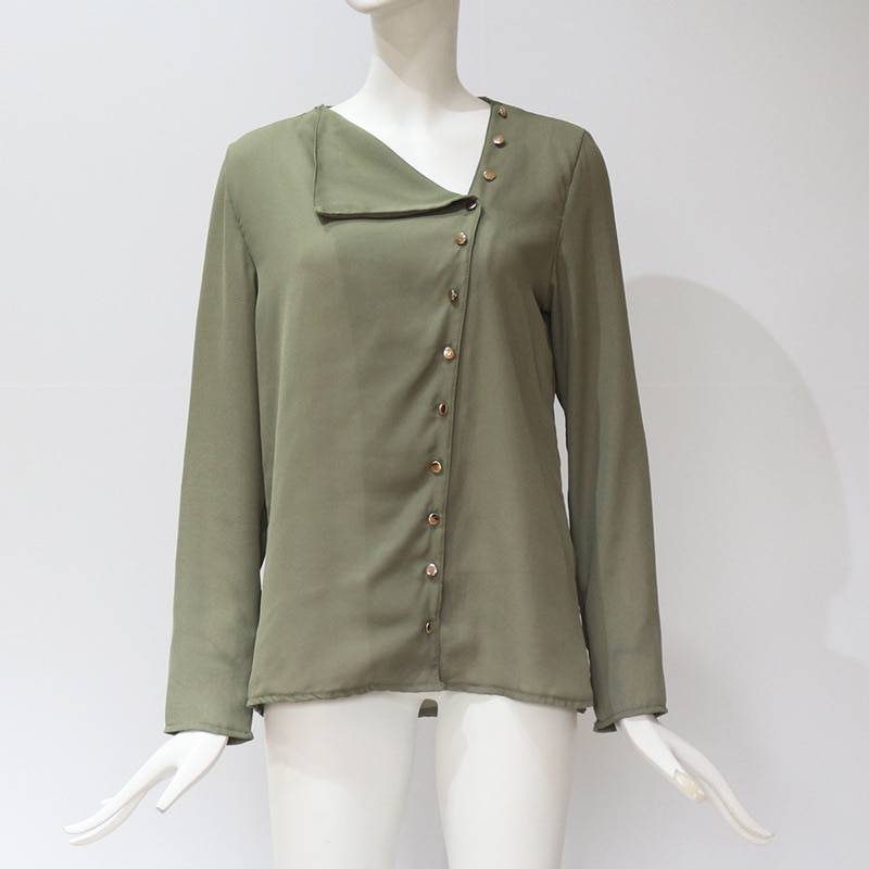 Chiffon Blouse With Buttons - Women’s Clothing & Accessories - Shirts & Tops - 32 - 2024