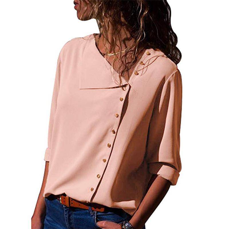 Chiffon Blouse With Buttons - Pink / M - Women’s Clothing & Accessories - Shirts & Tops - 40 - 2024