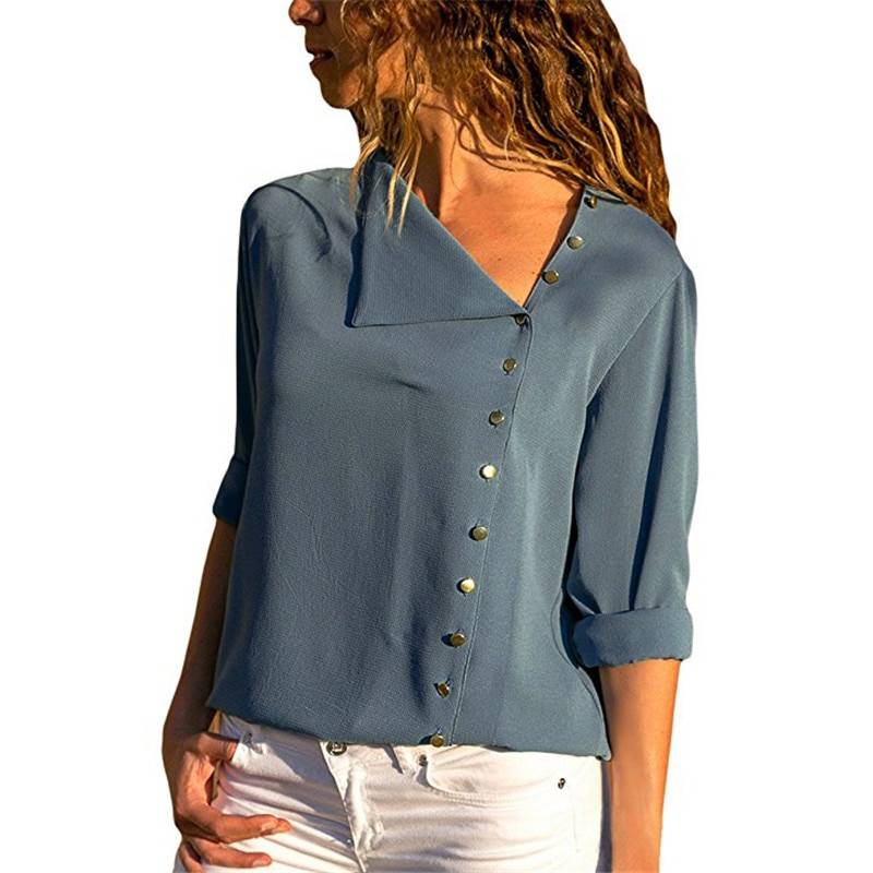 Chiffon Blouse With Buttons - Women’s Clothing & Accessories - Shirts & Tops - 33 - 2024