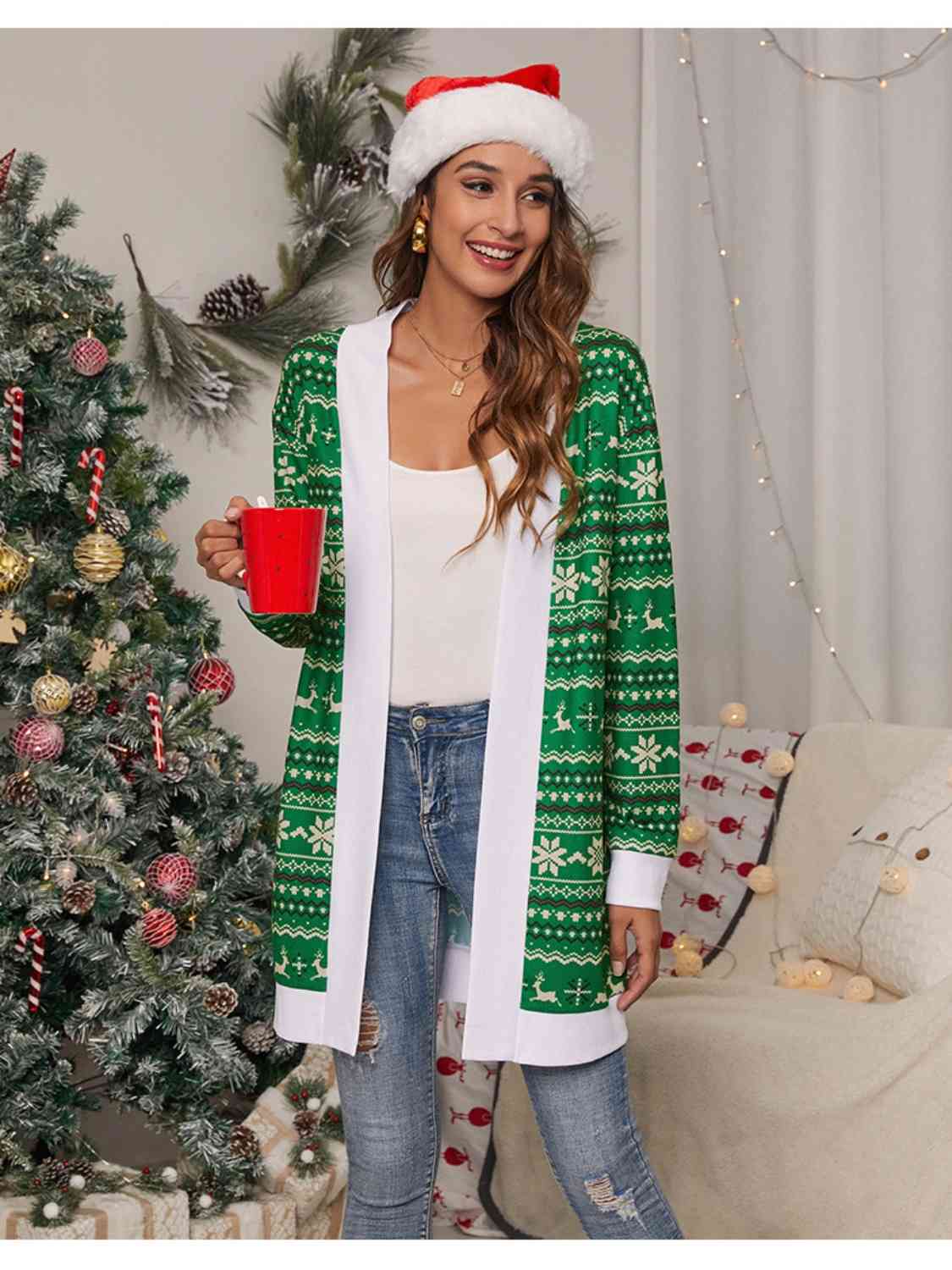 Christmas Open Front Cardigan - Women’s Clothing & Accessories - Shirts & Tops - 6 - 2024