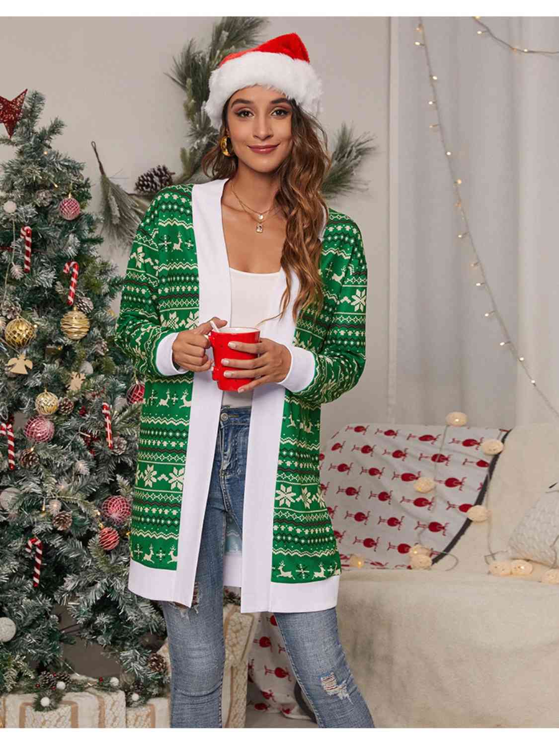 Christmas Open Front Cardigan - Women’s Clothing & Accessories - Shirts & Tops - 7 - 2024