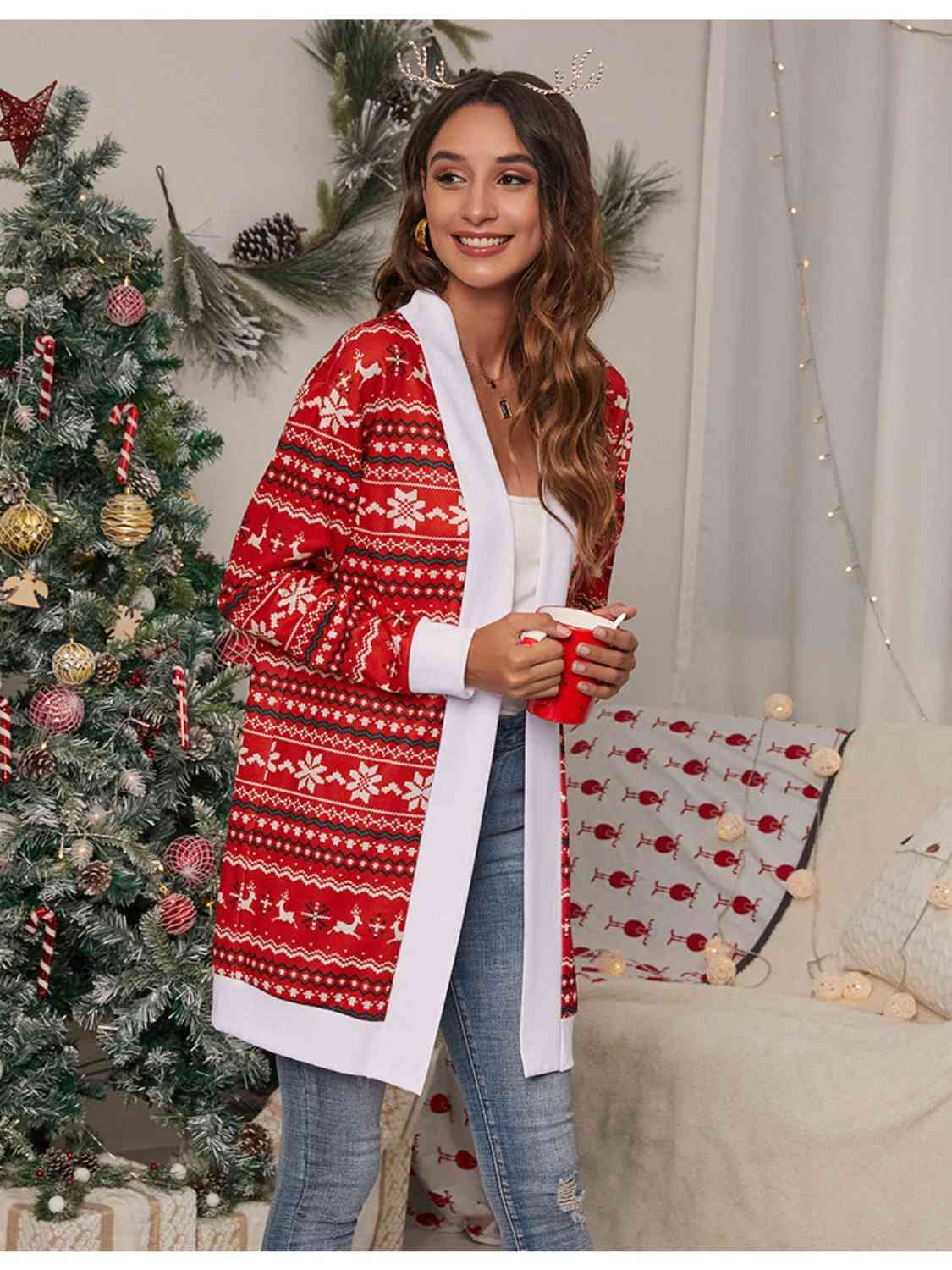 Christmas Open Front Cardigan - Women’s Clothing & Accessories - Shirts & Tops - 3 - 2024