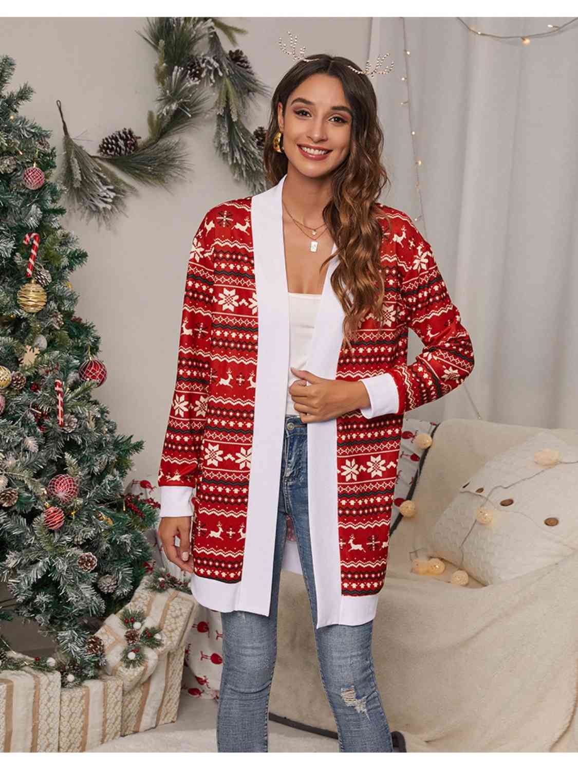Christmas Open Front Cardigan - Women’s Clothing & Accessories - Shirts & Tops - 4 - 2024