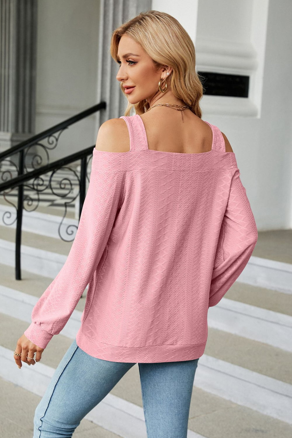 Cold Shoulder Square Neck Cutout Blouse - Women’s Clothing & Accessories - Shirts & Tops - 24 - 2024