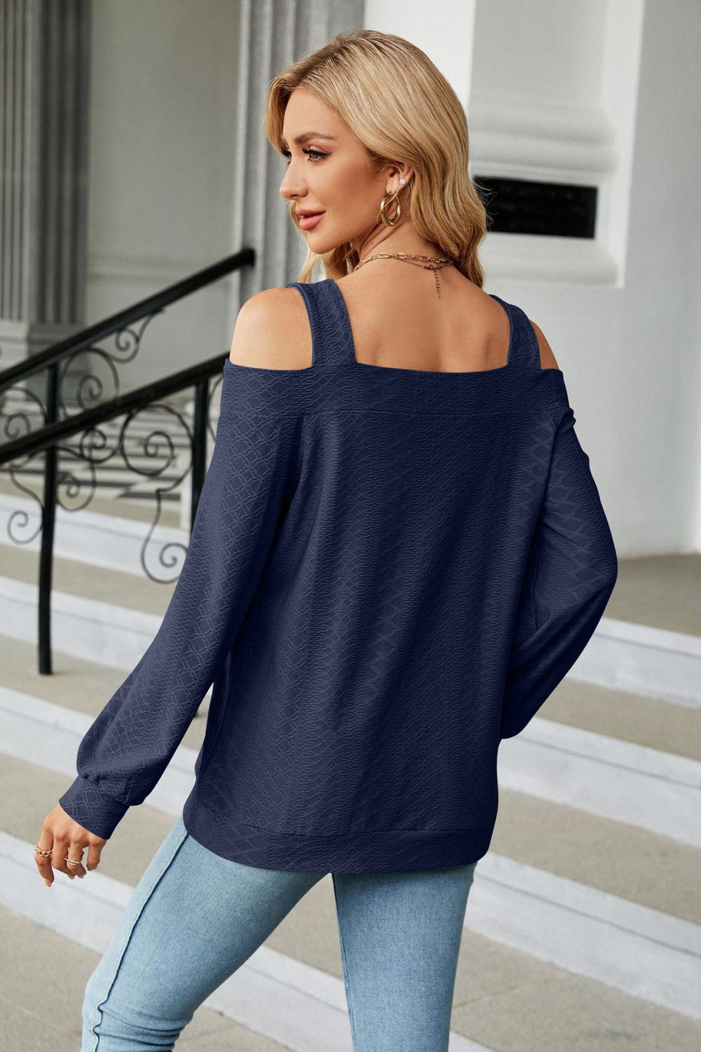 Cold Shoulder Square Neck Cutout Blouse - Women’s Clothing & Accessories - Shirts & Tops - 6 - 2024