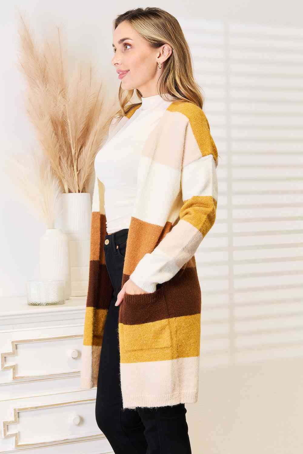 Color Block Dropped Shoulder Cardigan - Women’s Clothing & Accessories - Shirts & Tops - 3 - 2024