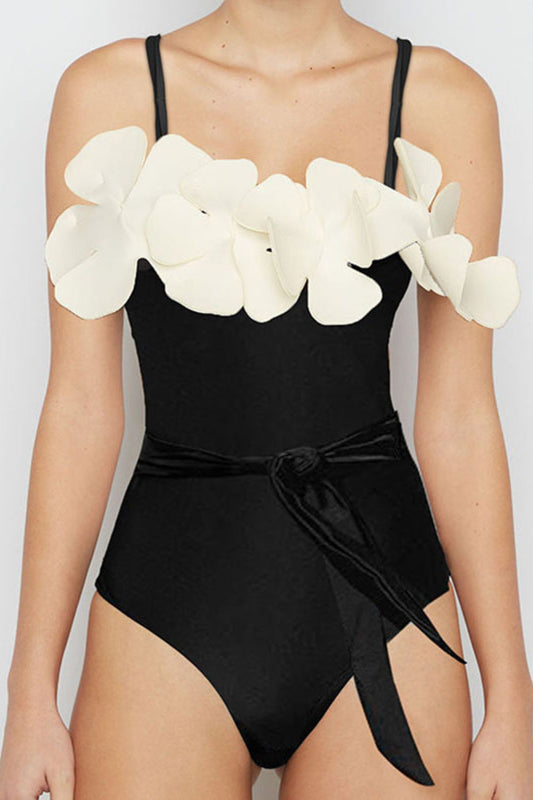 Contrast Flower Detail One-Piece Swimsuit - Black / S - Women’s Clothing & Accessories - Swimwear - 5 - 2024