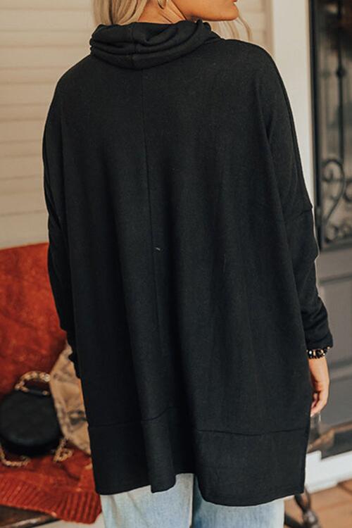 Cowl Neck Long Sleeve Slit Blouse - Women’s Clothing & Accessories - Shirts & Tops - 6 - 2024