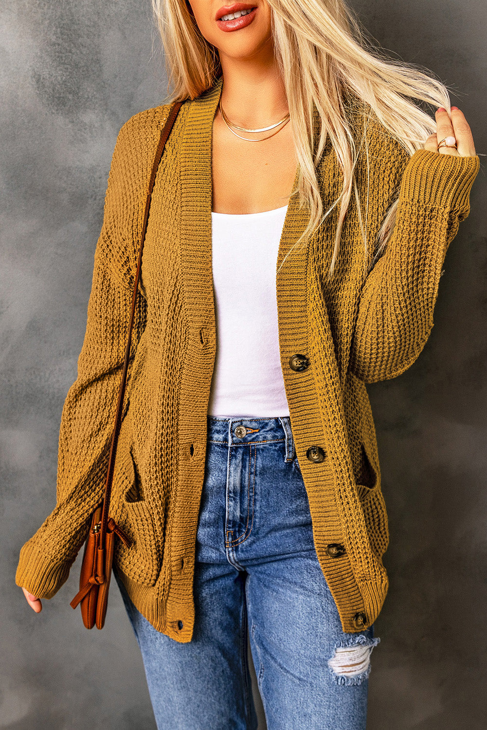 Cozy Chic Button Down Cardigan - Yellow / S - Women’s Clothing & Accessories - Shirts & Tops - 9 - 2024