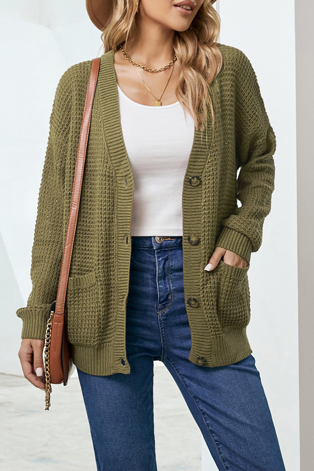 Cozy Chic Button Down Cardigan - Green / S - Women’s Clothing & Accessories - Shirts & Tops - 5 - 2024