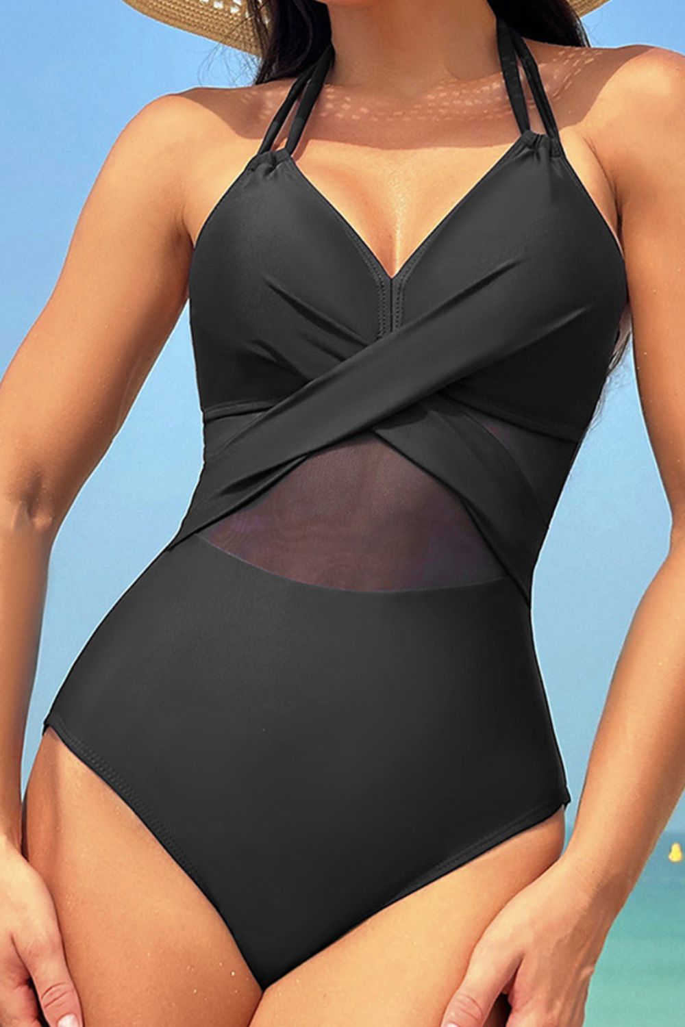 Crisscross Halter Neck One-Piece Swimwear - Women’s Clothing & Accessories - Swimwear - 2 - 2024