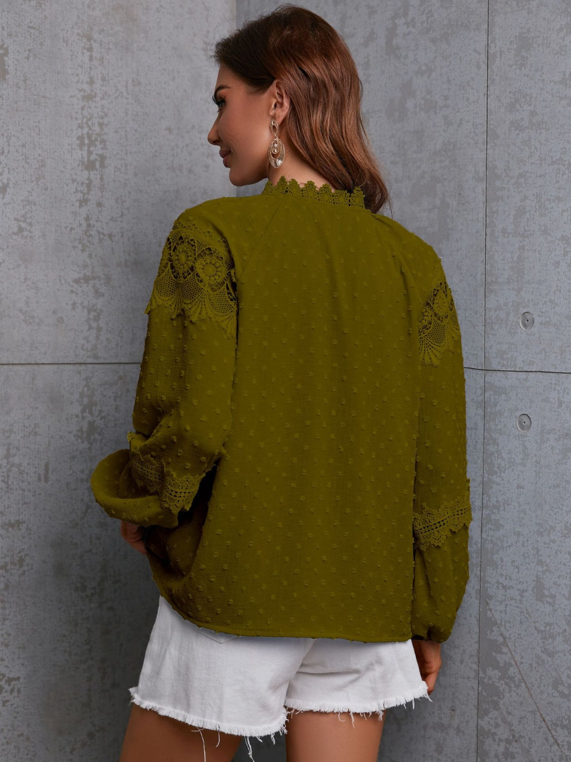 Crochet Tassel Tie Neck Long Sleeve Blouse - Women’s Clothing & Accessories - Shirts & Tops - 9 - 2024