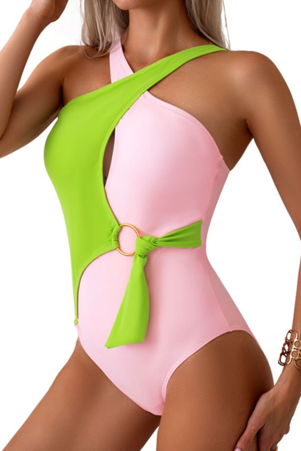 Cutout Contrast Sleeveless One-Piece Swimwear - Women’s Clothing & Accessories - Swimwear - 8 - 2024