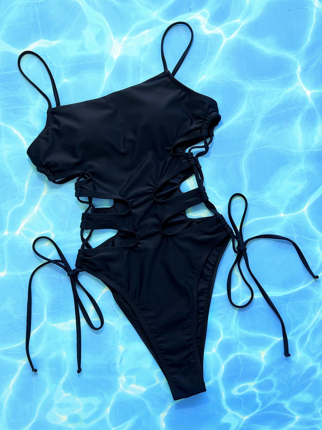 Cutout Lace-Up Spaghetti Strap One-Piece Swimsuit - Women’s Clothing & Accessories - Swimwear - 3 - 2024