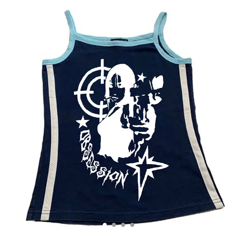 Dark Mystic ’Obsession’ Tank Top - Blue / L - Women’s Clothing & Accessories - Outfit Sets - 7 - 2024