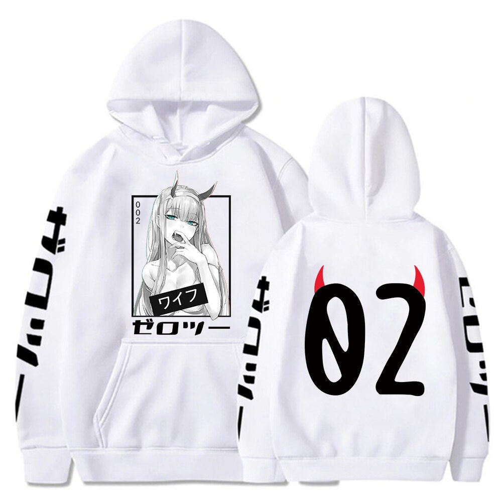 Darling In The Franxx Hoodie - White / S - Women’s Clothing & Accessories - Shirts & Tops - 14 - 2024