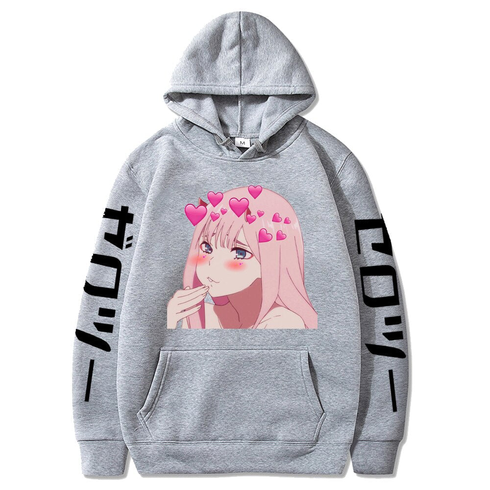Darling In The Franxx Hoodie - grey 1 / S - Women’s Clothing & Accessories - Shirts & Tops - 6 - 2024