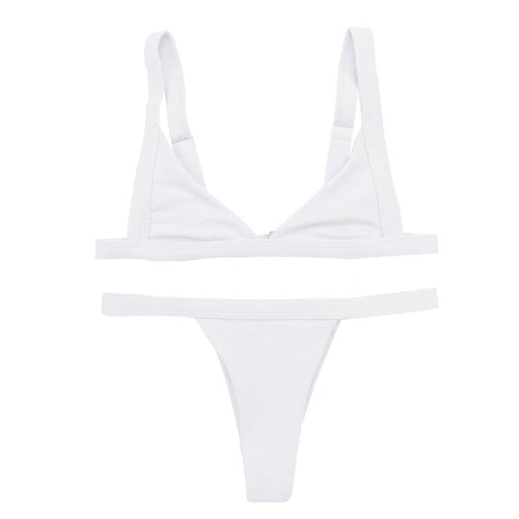 Deep-V Bikini Swimsuit - White / M - Women’s Clothing & Accessories - Swimwear - 35 - 2024