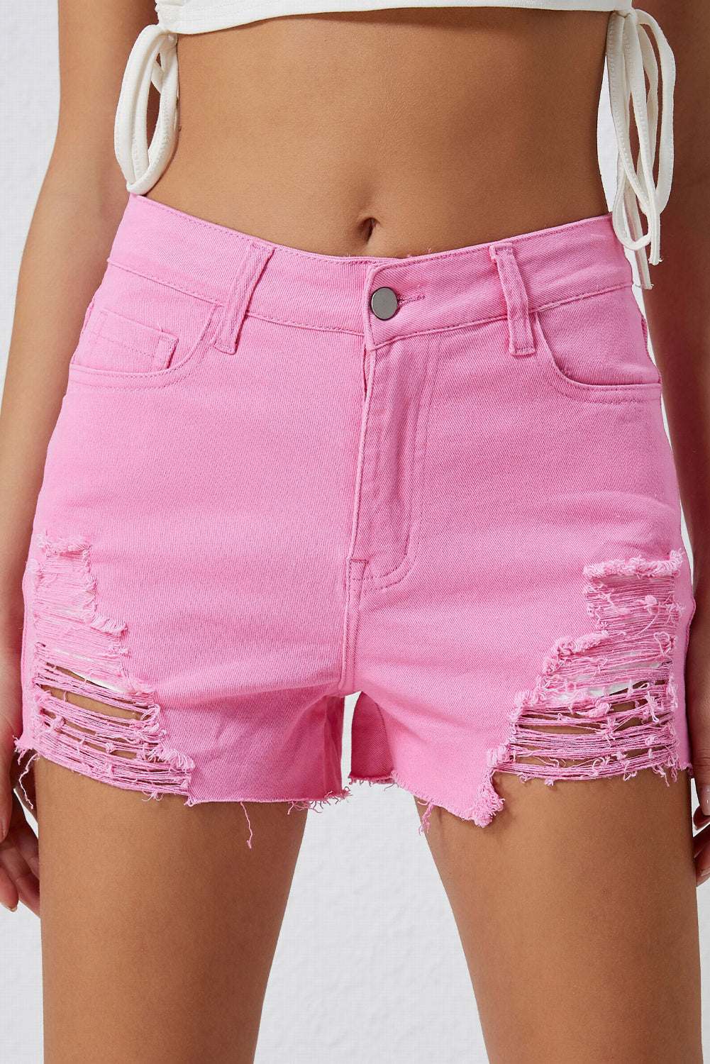 Distressed Denim Shorts - Pink / 6 - Women’s Clothing & Accessories - Shorts - 1 - 2024