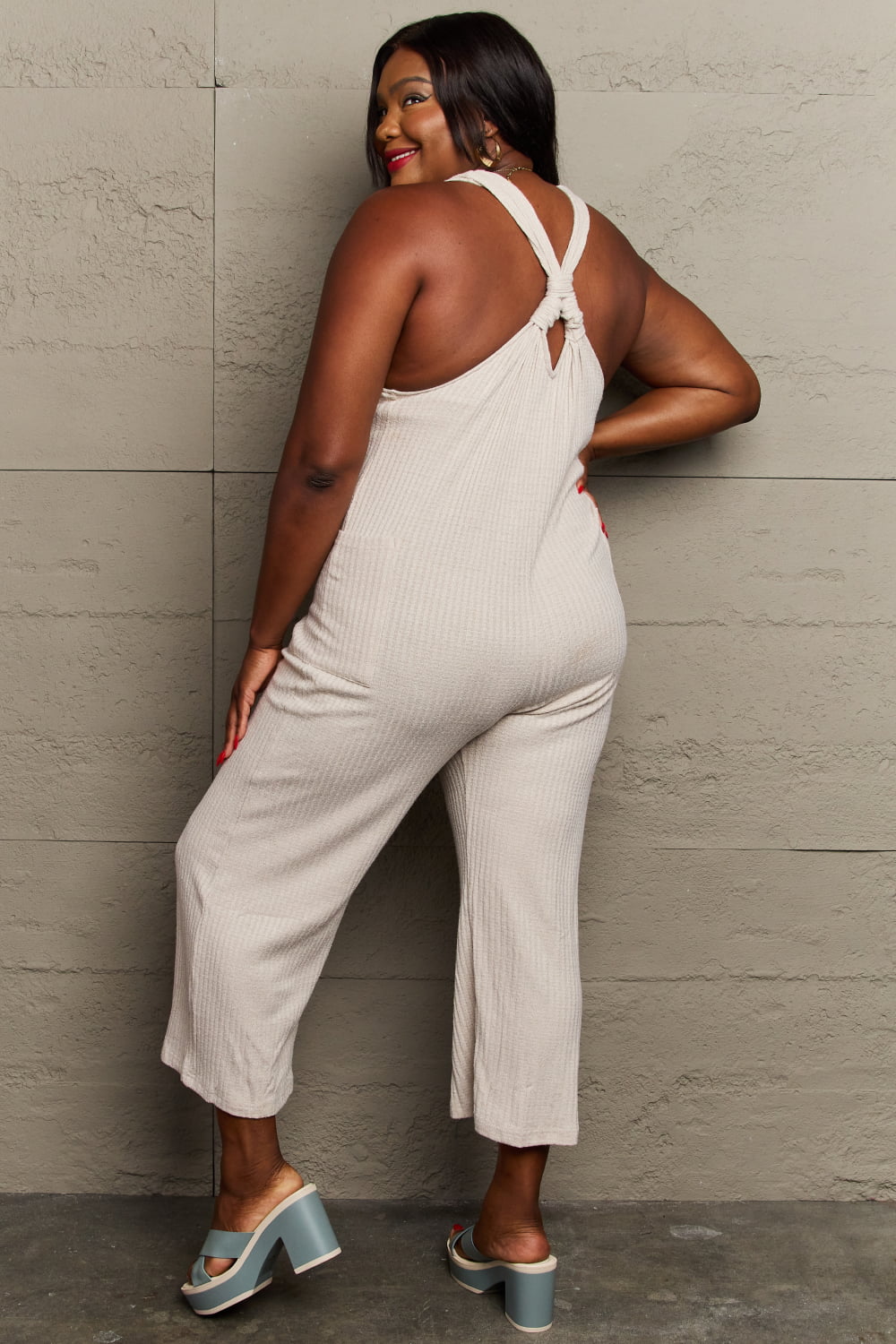 Don’t Get It Twisted Full Size Rib Knit Jumpsuit - Women’s Clothing & Accessories - Jumpsuits & Rompers - 7 - 2024