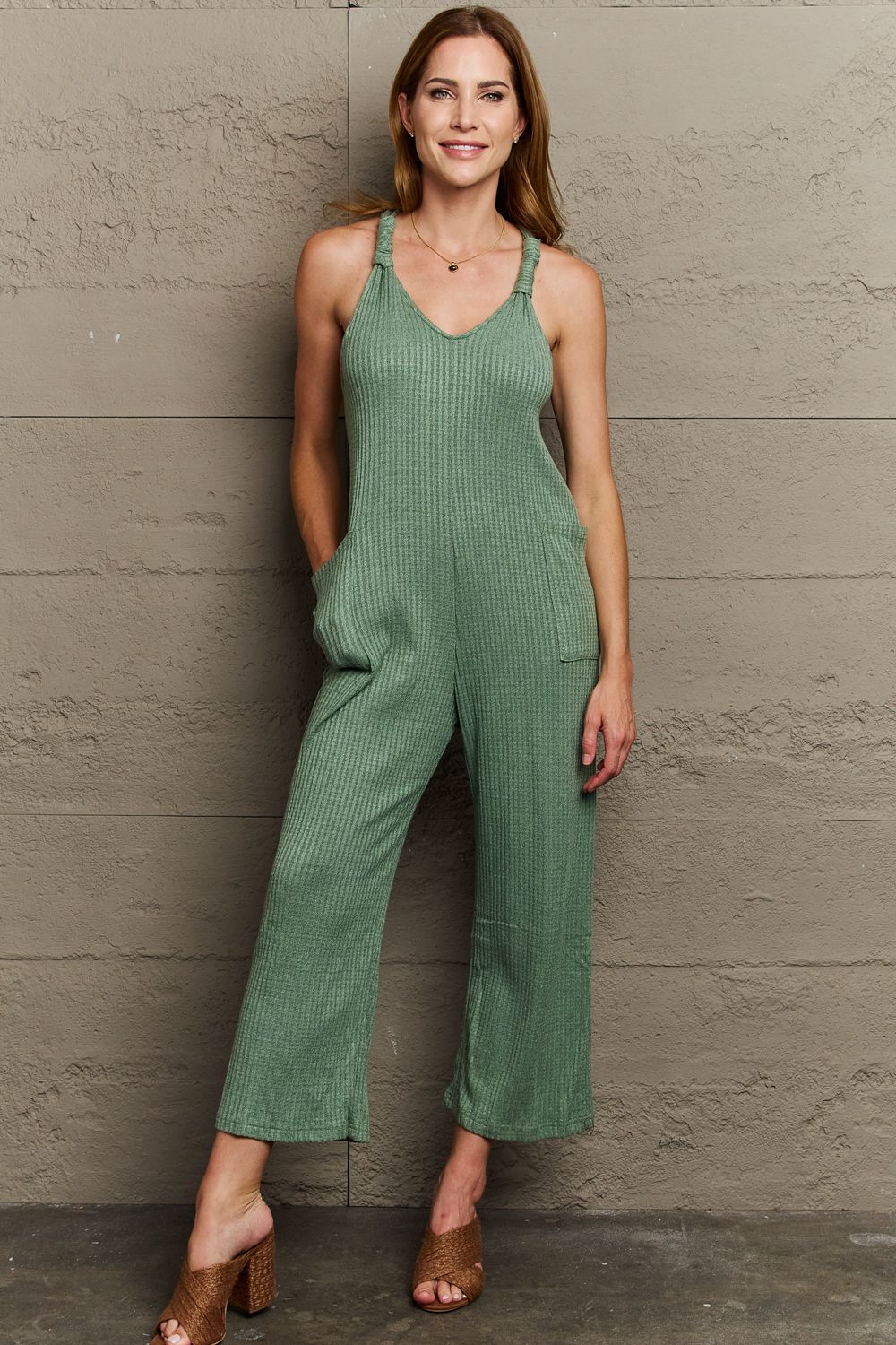 Don’t Get It Twisted Full Size Rib Knit Jumpsuit - Women’s Clothing & Accessories - Jumpsuits & Rompers - 5 - 2024