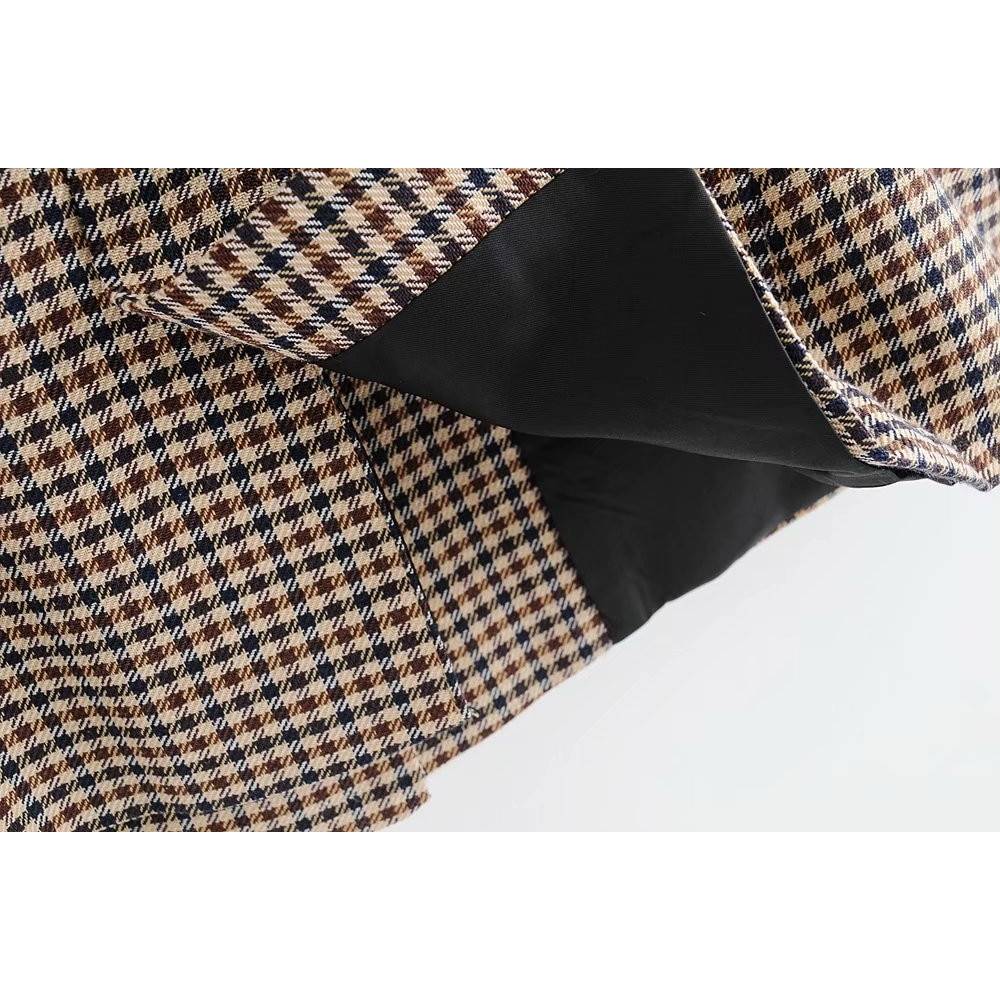 Double Breasted Checkered Blazer - Women’s Clothing & Accessories - Coats & Jackets - 6 - 2024