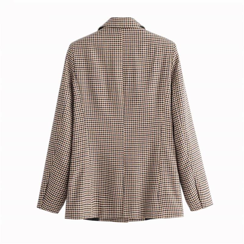 Double Breasted Checkered Blazer - Women’s Clothing & Accessories - Coats & Jackets - 9 - 2024