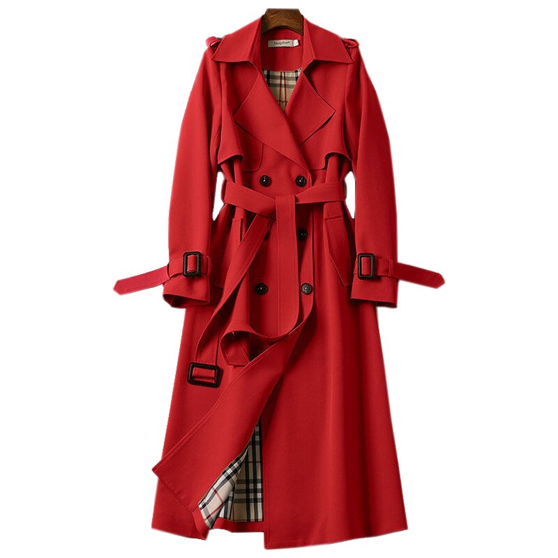 Double Breasted Trench Coat - Red / M - Women’s Clothing & Accessories - Clothing - 10 - 2024