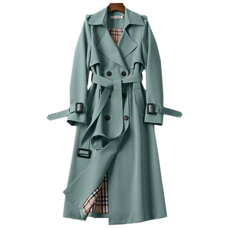 Double Breasted Trench Coat - Green / M - Women’s Clothing & Accessories - Clothing - 8 - 2024