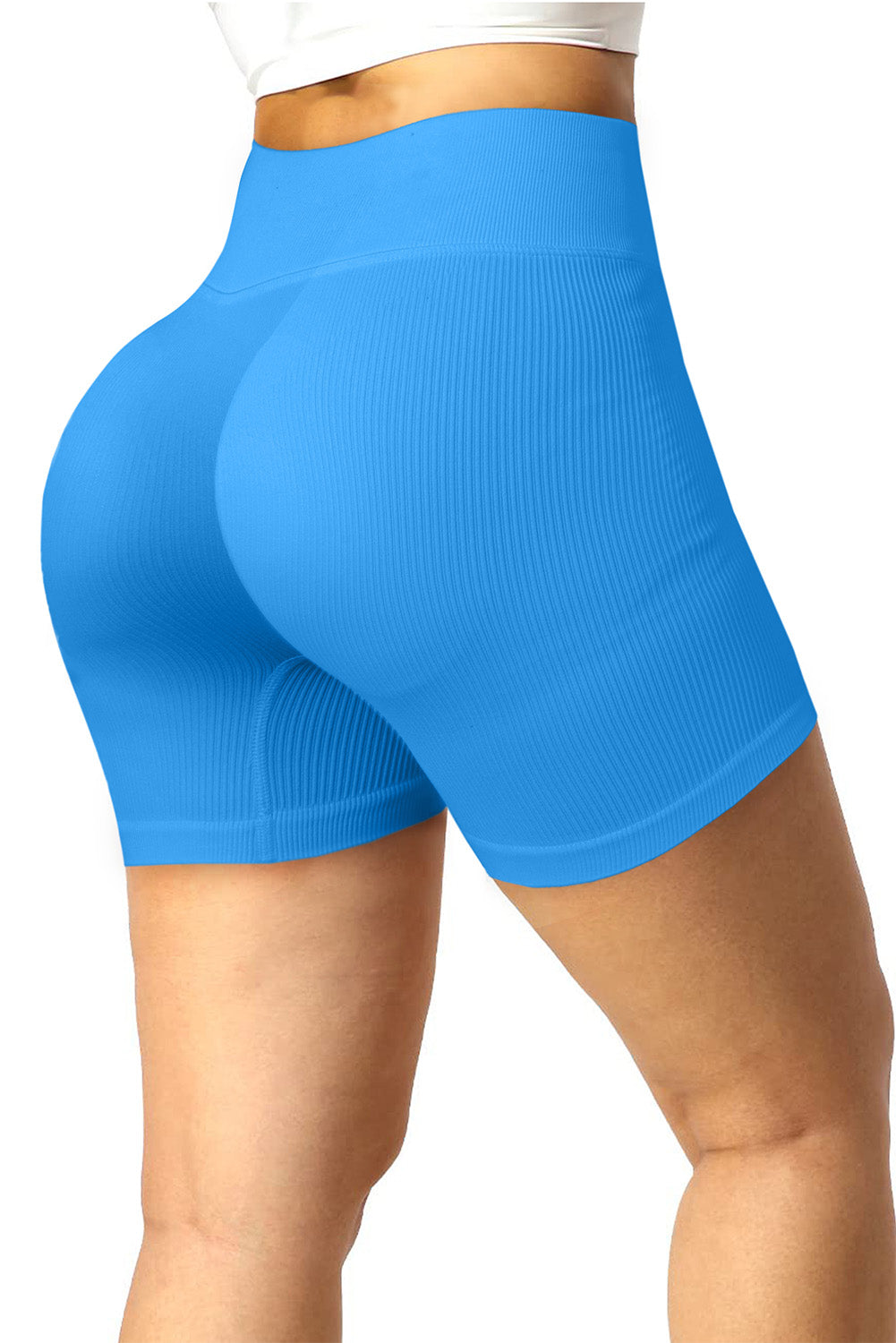 Drawstring Ribbed Sports Shorts - Blue / S - Women’s Clothing & Accessories - Shorts - 5 - 2024