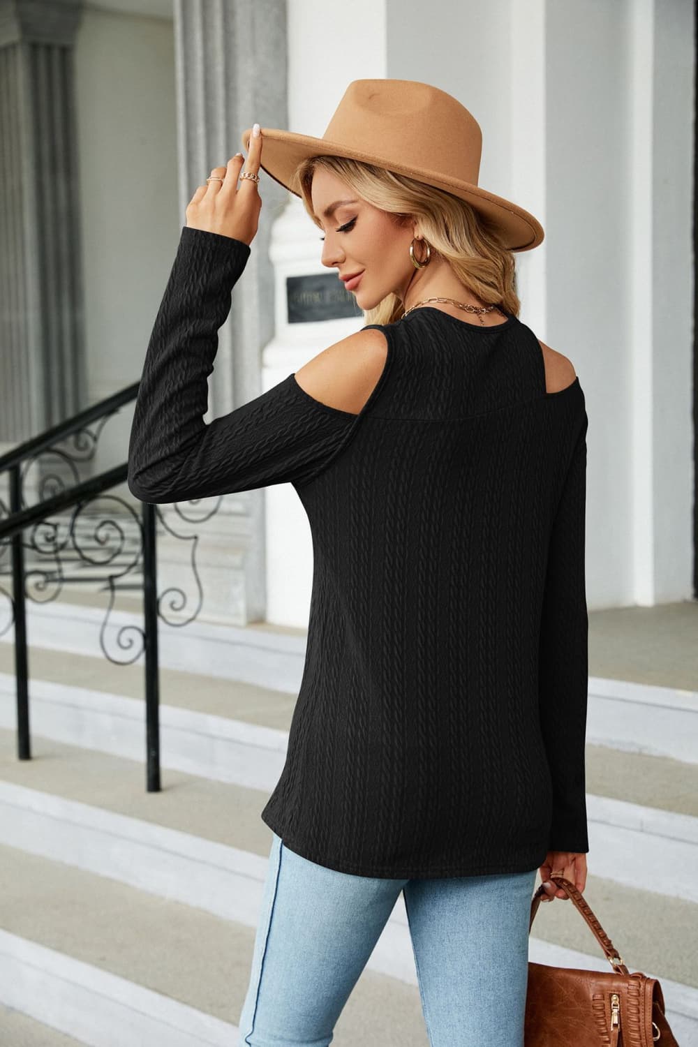 Dropped Shoulder Long Sleeve Blouse - Women’s Clothing & Accessories - Shirts & Tops - 2 - 2024