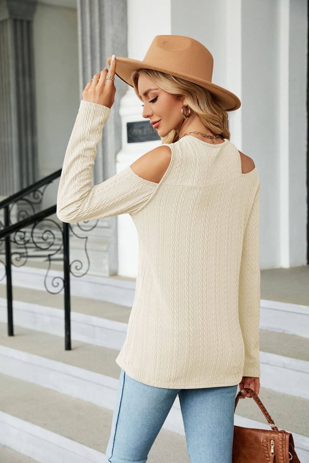 Dropped Shoulder Long Sleeve Blouse - Women’s Clothing & Accessories - Shirts & Tops - 9 - 2024