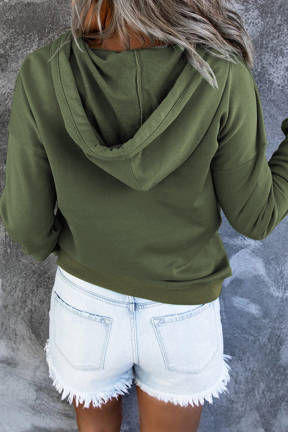 Dropped Shoulder Long Sleeve Hoodie with Pocket - Women’s Clothing & Accessories - Shirts & Tops - 6 - 2024