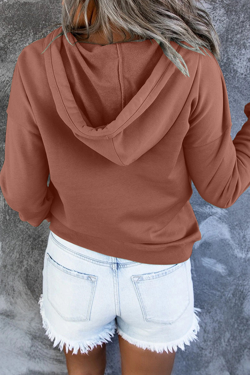 Dropped Shoulder Long Sleeve Hoodie with Pocket - Women’s Clothing & Accessories - Shirts & Tops - 27 - 2024