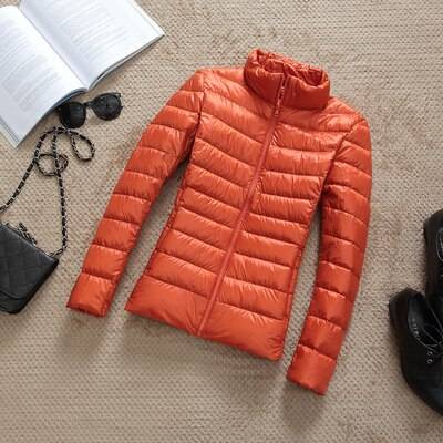 Duck Down Jacket - Orange / Collar / M - Women’s Clothing & Accessories - Coats & Jackets - 18 - 2024