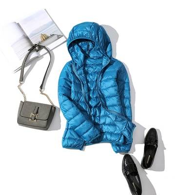 Duck Down Jacket - Blue / Hood / M - Women’s Clothing & Accessories - Coats & Jackets - 23 - 2024