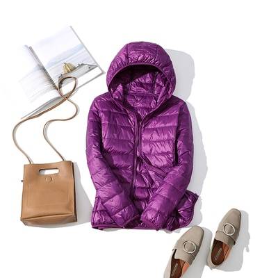 Duck Down Jacket - Purple / Hood / M - Women’s Clothing & Accessories - Coats & Jackets - 24 - 2024