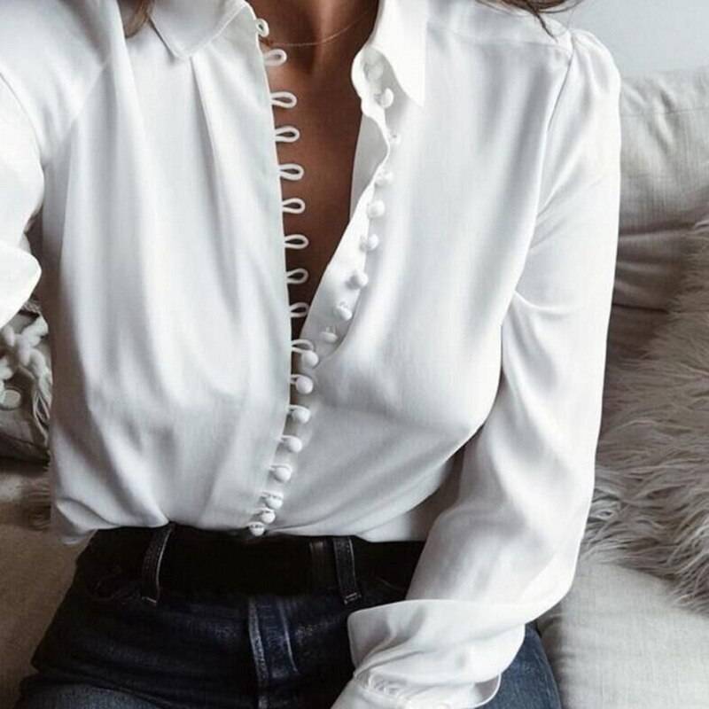 Women’s Elegant Buttons Blouse - White / L - Women’s Clothing & Accessories - Shirts & Tops - 16 - 2024